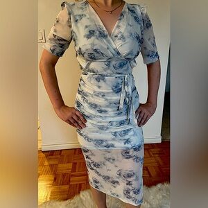 Blue & white floral dress